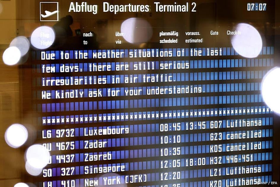 Winterweer: meeste vluchten tussen Schiphol en München geannuleerd