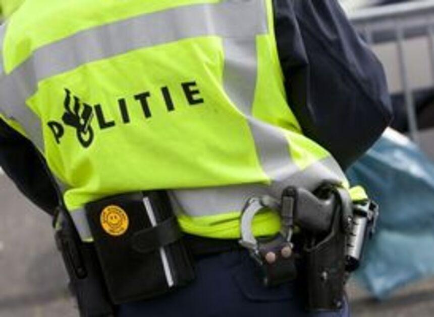 Dieplader rijdt over uithaler heen