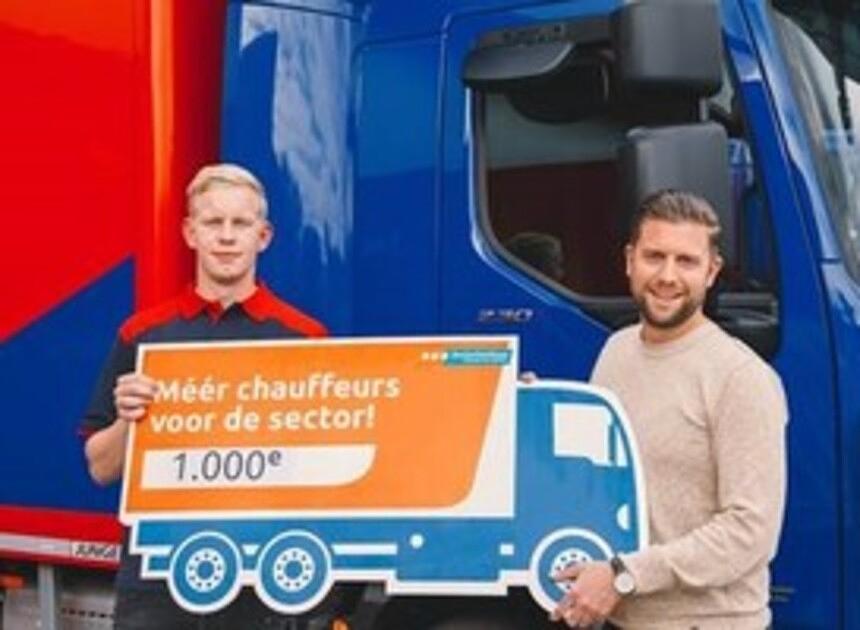 Jesse Pauwels 1.000ste zij-instromer project 'ikwordvrachtwagenchauffeur'