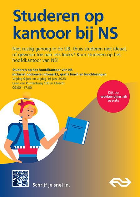 Binnenkort een tentamen of examen? Op het hoofdkantoor van NS kan je rustig leren