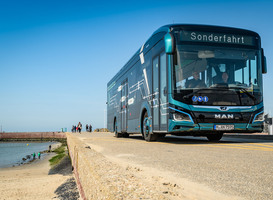 Elektrische openbaar vervoer bus MAN Lion’s City E on tour in Nederland